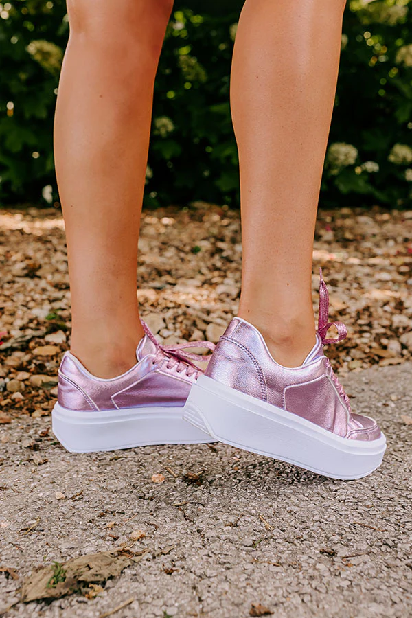 The Kimora Metallic Sneaker In Violet - Image 5