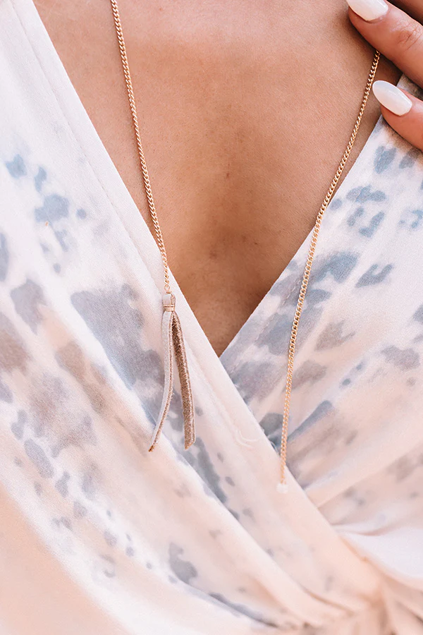 The Liv Wrap Necklace in Grey - Image 3