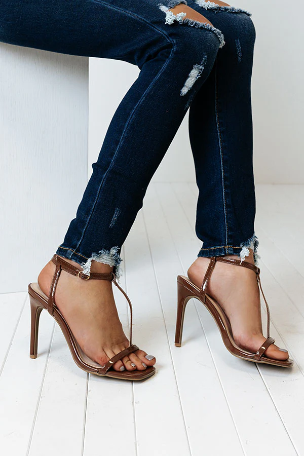 The Lucee Patent Heel In Brown - Image 2