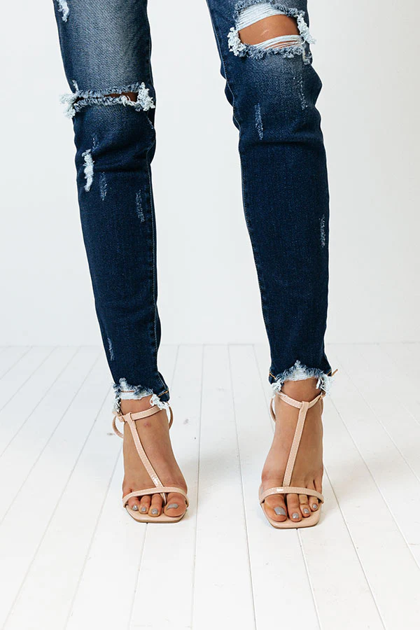 The Lucee Patent Heel In Natural - Image 4