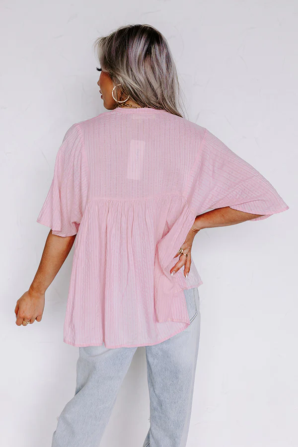 The Lucky One Babydoll Top In Pink - Image 7