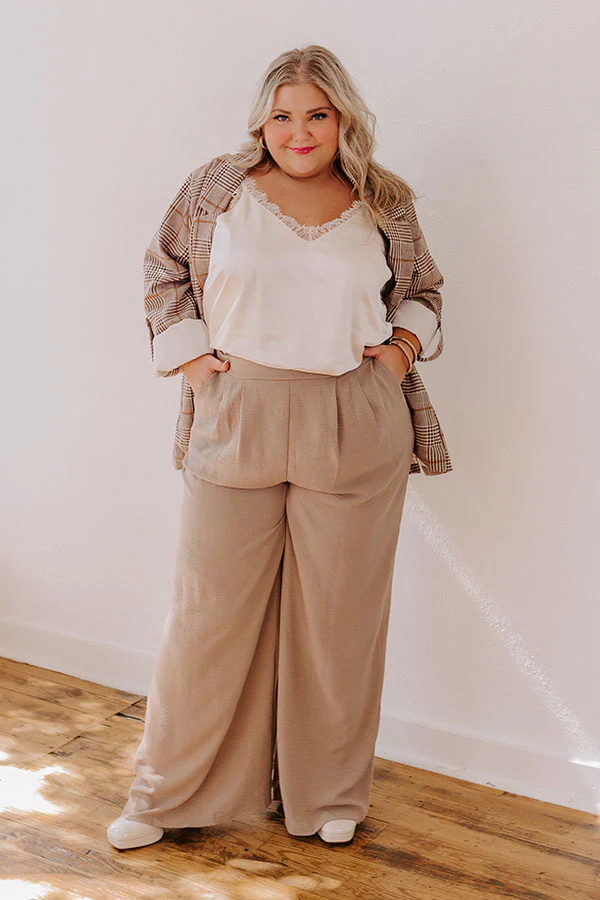The Maddie High Waist Trousers In Taupe Curves - Image 6