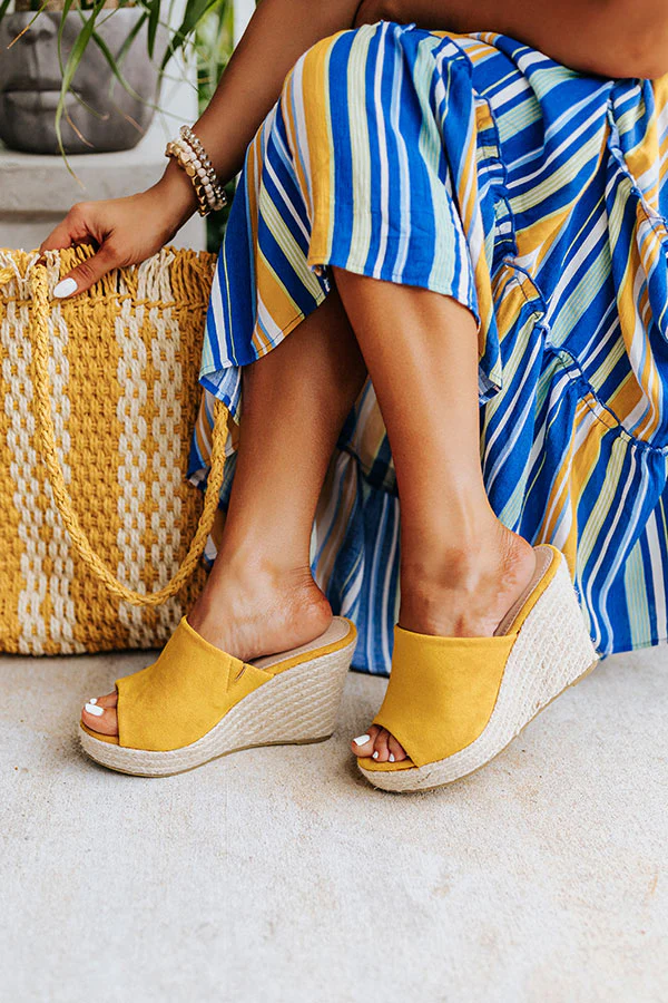 The Mariposa Faux Suede Wedge In Mustard - Image 3