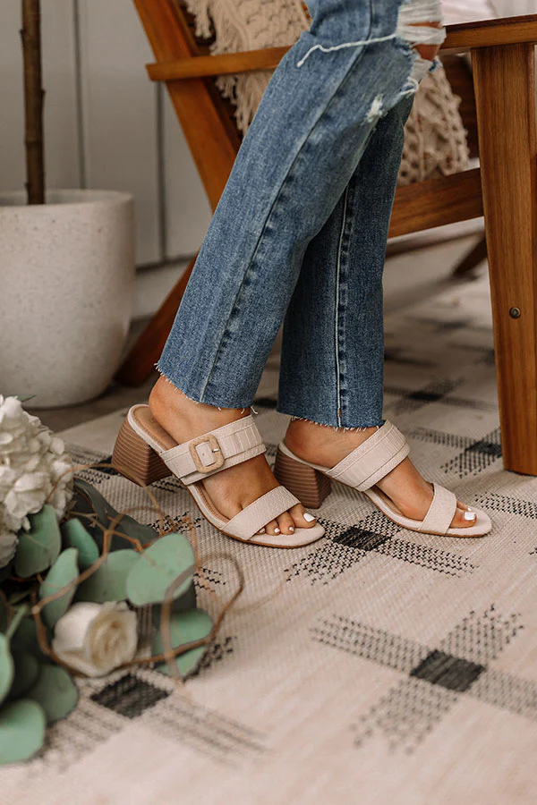 The Metro Faux Leather Heel In Natural - Image 3