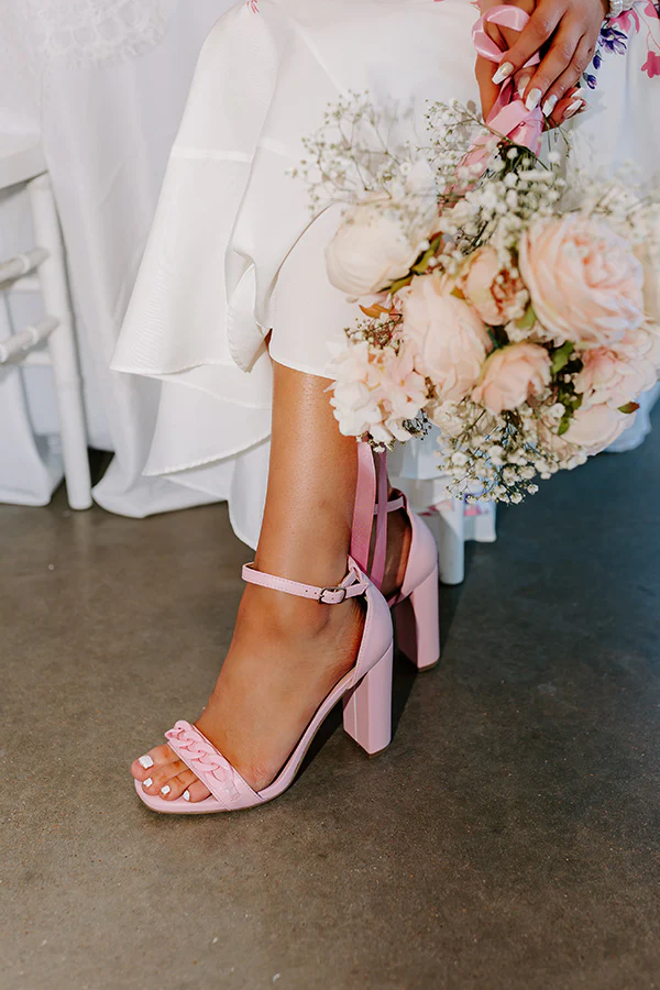 The Minnie Faux Leather Heel In Light Pink - Image 3