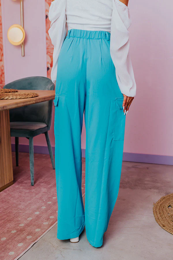 The Nikki High Waist Trousers In Sky Blue - Image 4