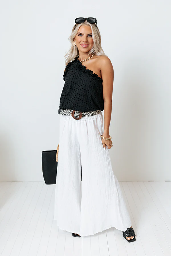 The Nirvana High Waist Linen Pants In White - Image 2
