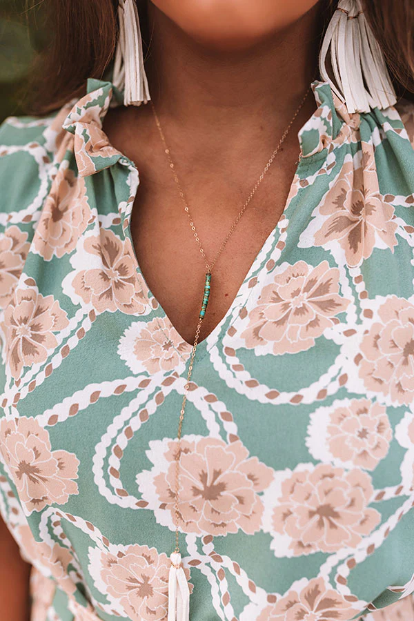 The Nixon Lariat Necklace in Turquoise - Image 2