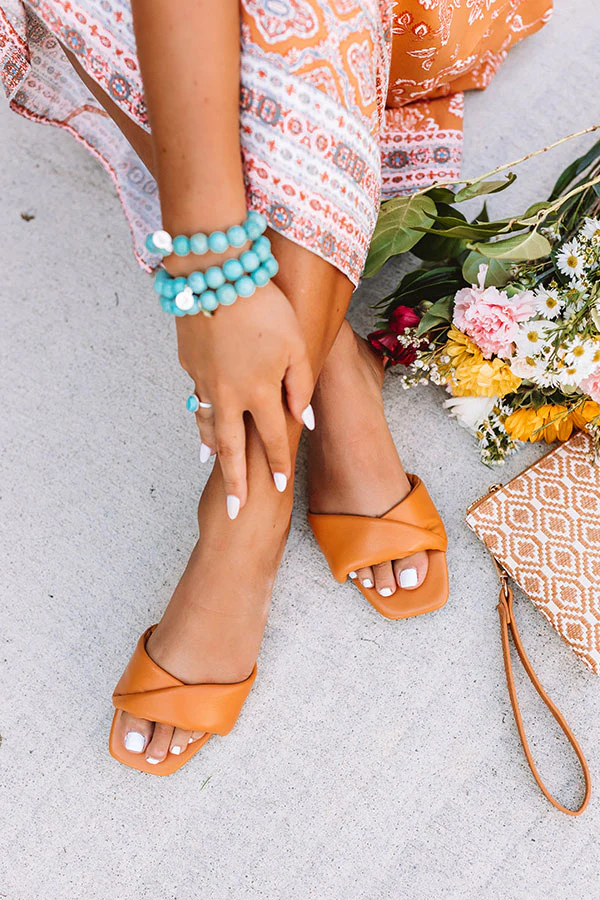 The Sequoia Faux Leather Sandal In Orange - Image 2