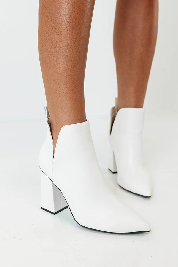 The Sibyl Faux Leather Bootie In Ivory - Image 2