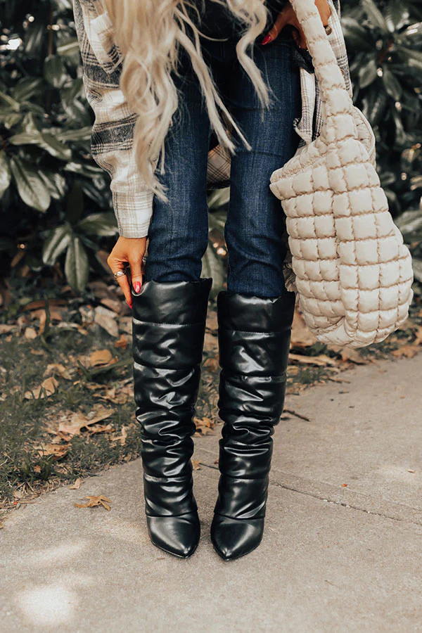 The Stowe Faux Leather Boot In Black - Image 3