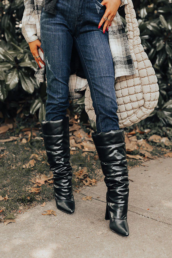 The Stowe Faux Leather Boot In Black - Image 6