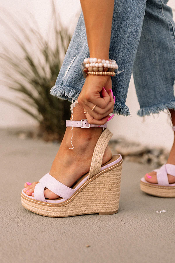 The Syra Espadrille Wedge In Lavender - Image 2