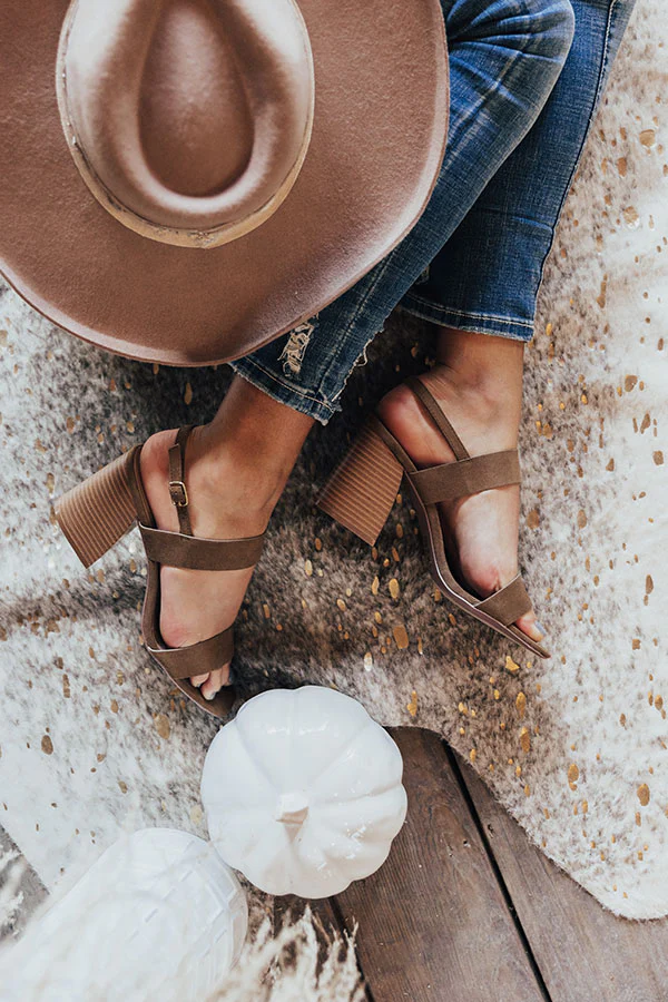 The Torri Faux Suede Heel In Brown - Image 6