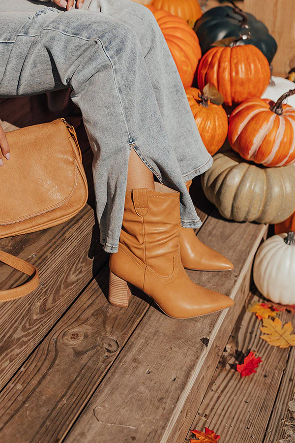 The Valley Faux Leather Bootie In Iced Mocha - Image 3