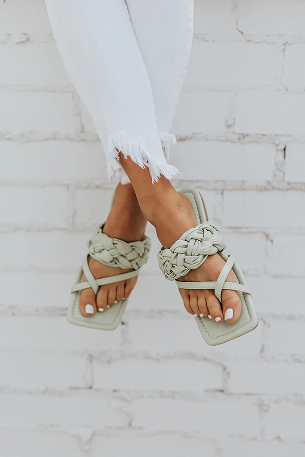 The Venice Faux Leather Sandal In Pear - Image 3