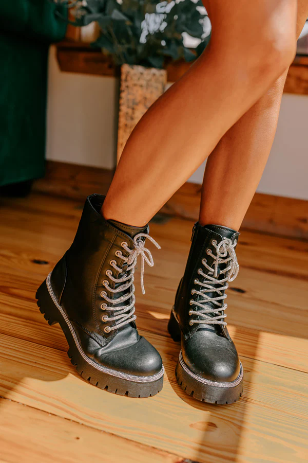 The Willow Faux Leather Combat Boot - Image 2