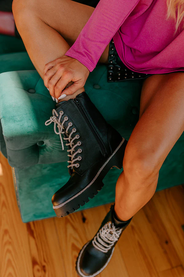 The Willow Faux Leather Combat Boot - Image 3