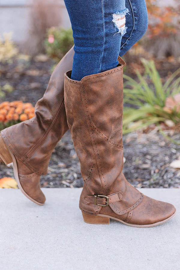 The Yuriko Knee High Boot in Brown