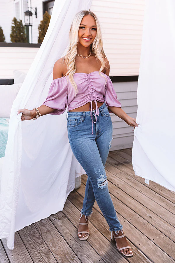 Time To Party Crop Top In Blush - Image 8