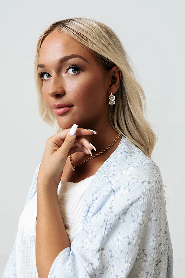 Tinsley Hoop Earrings in White - Image 3