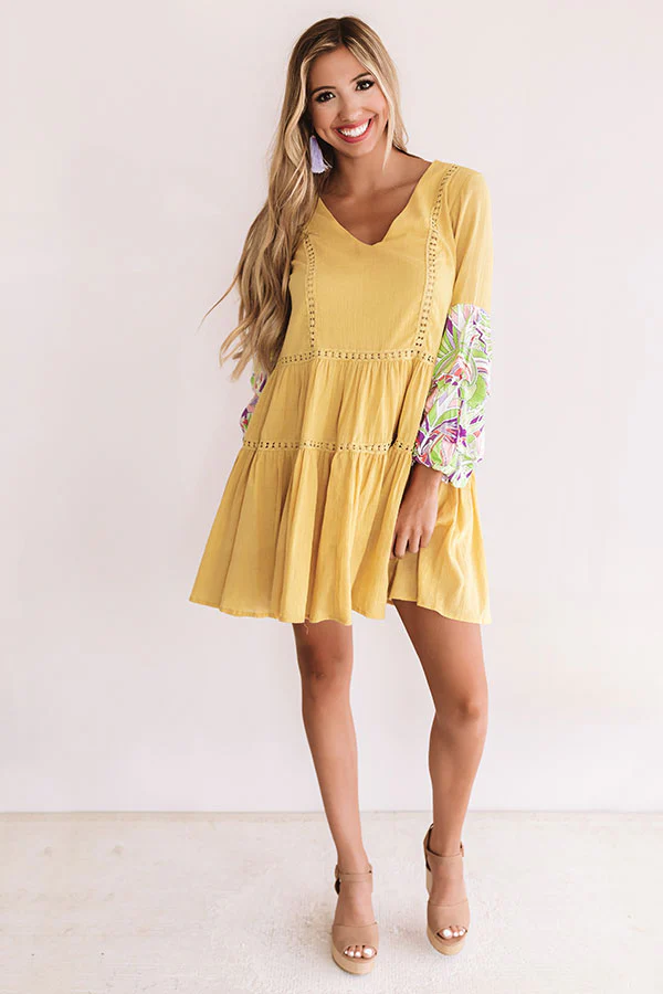 Tranquil Paradise Shift Dress In Primrose Yellow - Image 2