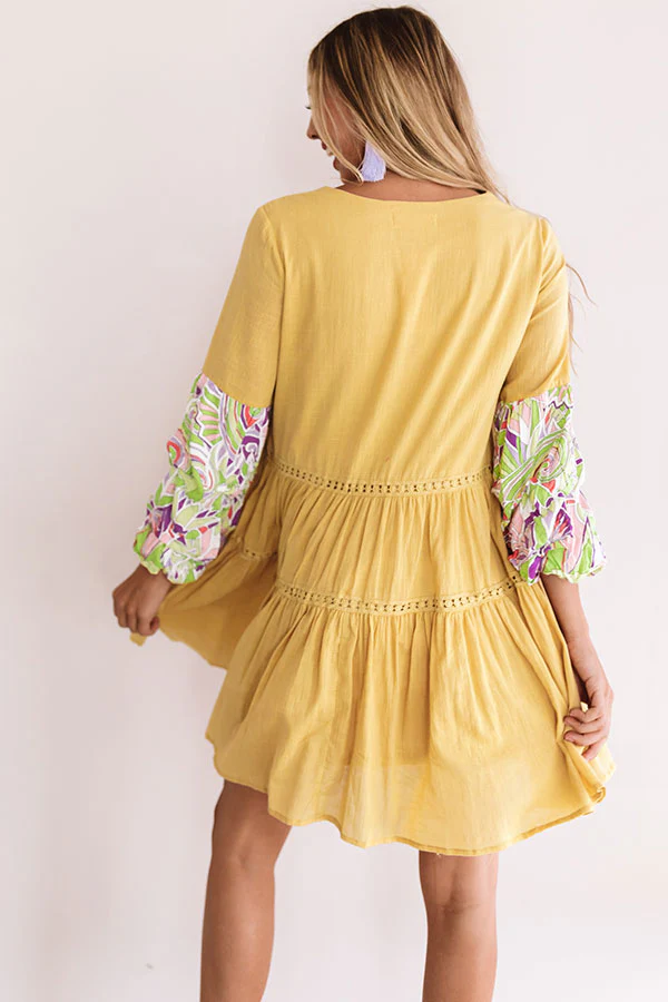 Tranquil Paradise Shift Dress In Primrose Yellow - Image 3
