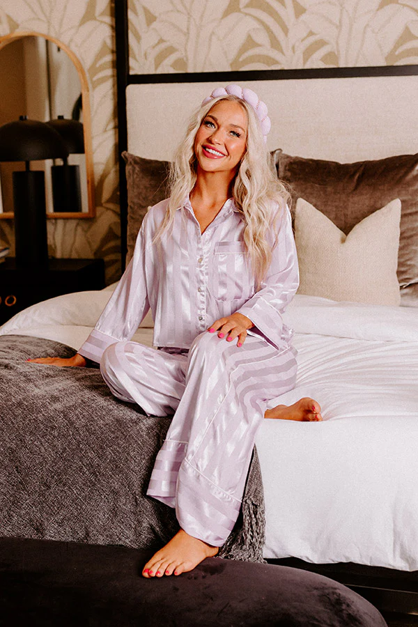 Unwind And Relax Pajama Pants In Lavender - Image 2