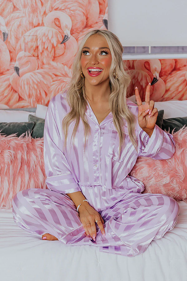 Unwind And Relax Pajama Top In Lavender - Image 5
