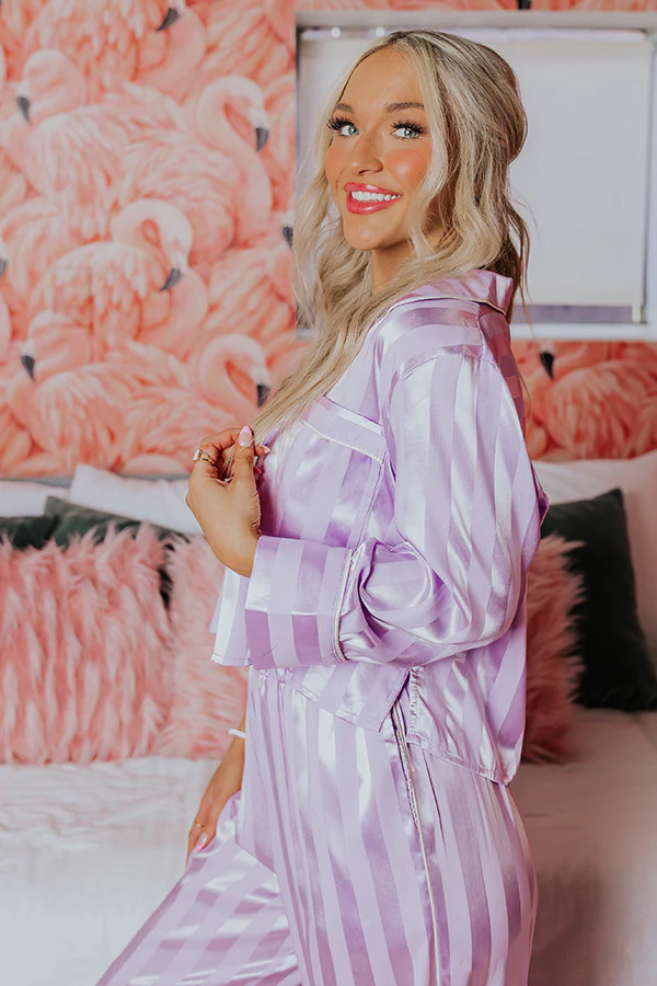 Unwind And Relax Pajama Top In Lavender - Image 7