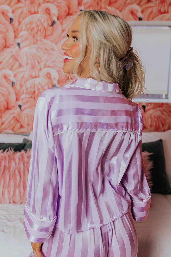 Unwind And Relax Pajama Top In Lavender - Image 8