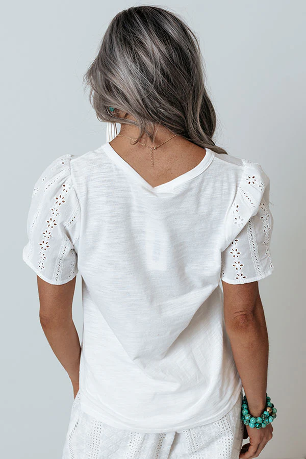 Upper West Side Story Eyelet Top In White - Image 7