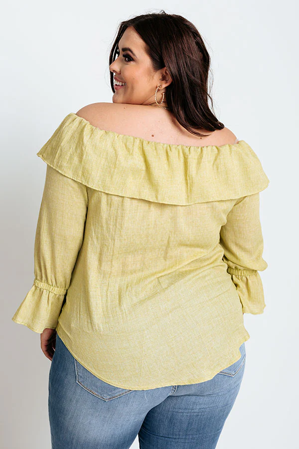 Vacay Honey Off Shoulder Shift Top in Lime Punch Curves - Image 8