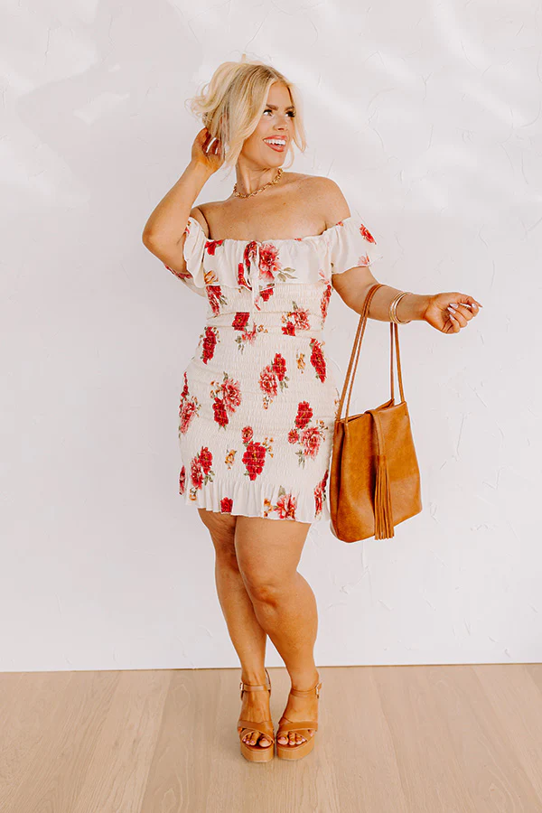 Ventura Highway Smocked Dress In Cream Curves - Image 6