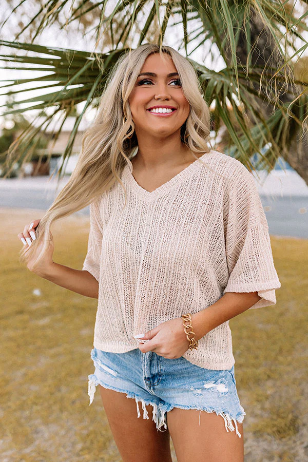 Vitamin Sea For Me Knit Top In Light Peach - Image 8