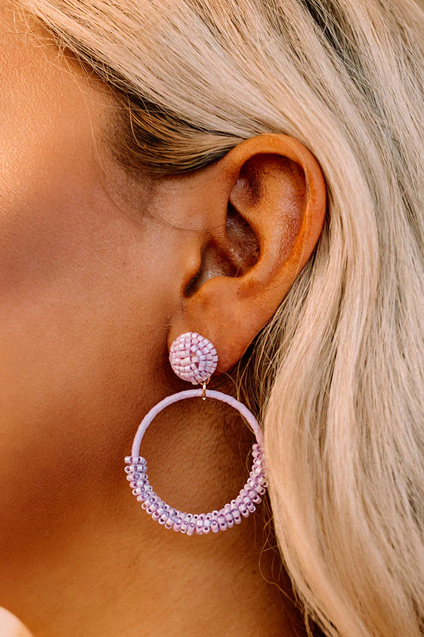 Wait And Smile Beaded Earrings In Lavender - Image 3