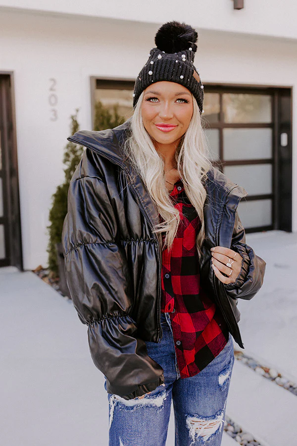 Weekend Coffee Run Faux Leather Jacket - Image 3