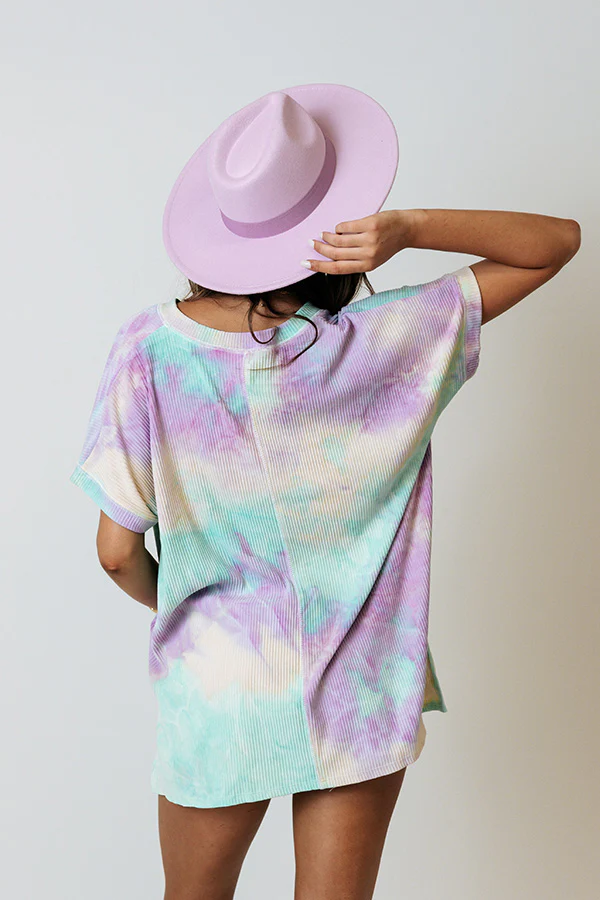 Weekend Hang Out Tie Dye Shift Tee In Lavender - Image 6
