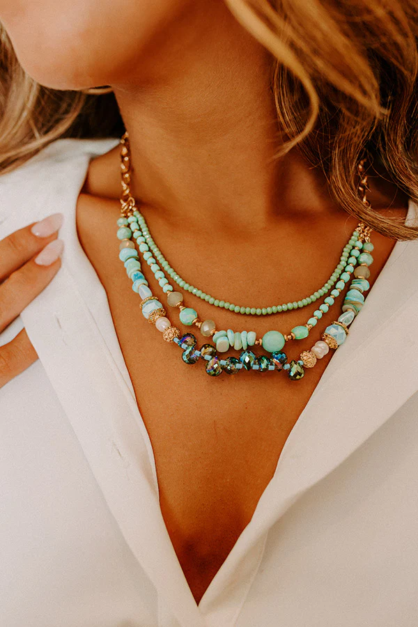 Well Loved Layered Necklace In Ocean Wave - Image 3