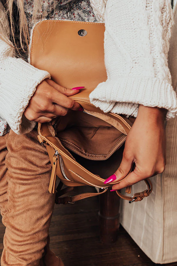 Well Played Faux Leather Backpack In Light Iced Mocha - Image 3