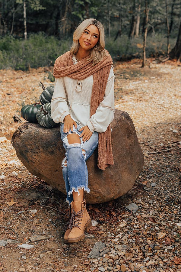 Winding Roads Knit Hoodie In Ivory - Image 7