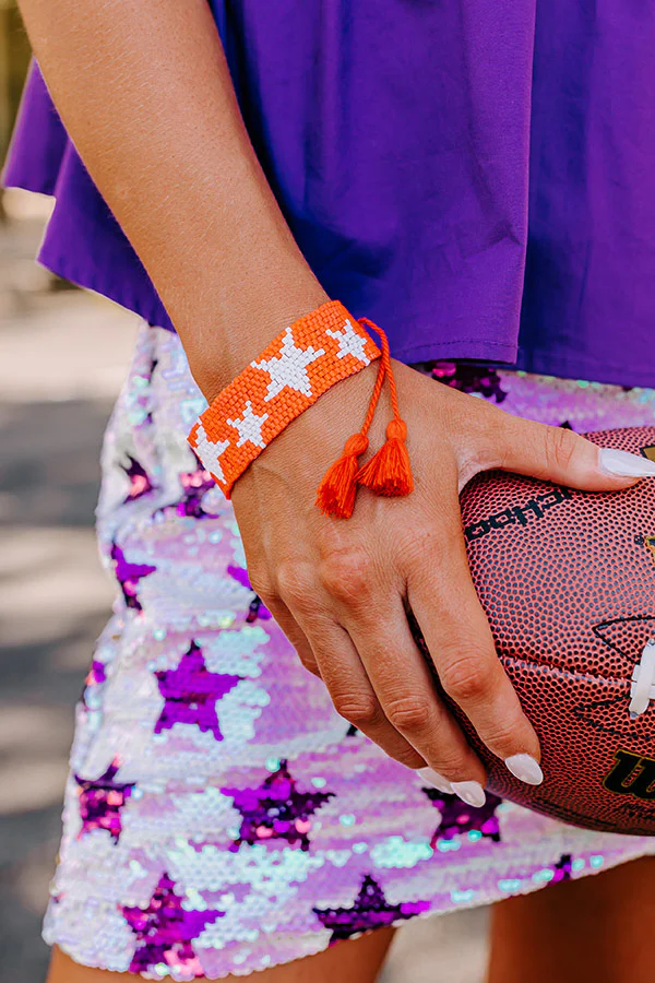 Winners Only Beaded Bracelet In Orange/White - Image 2