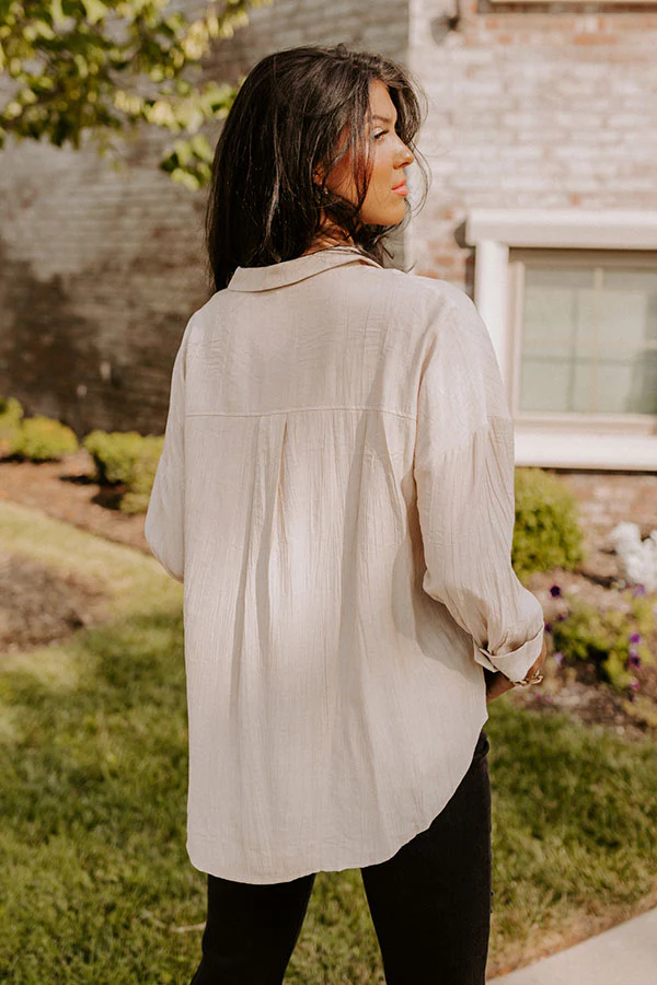 Wisteria Avenue Button Up in Beige - Image 10