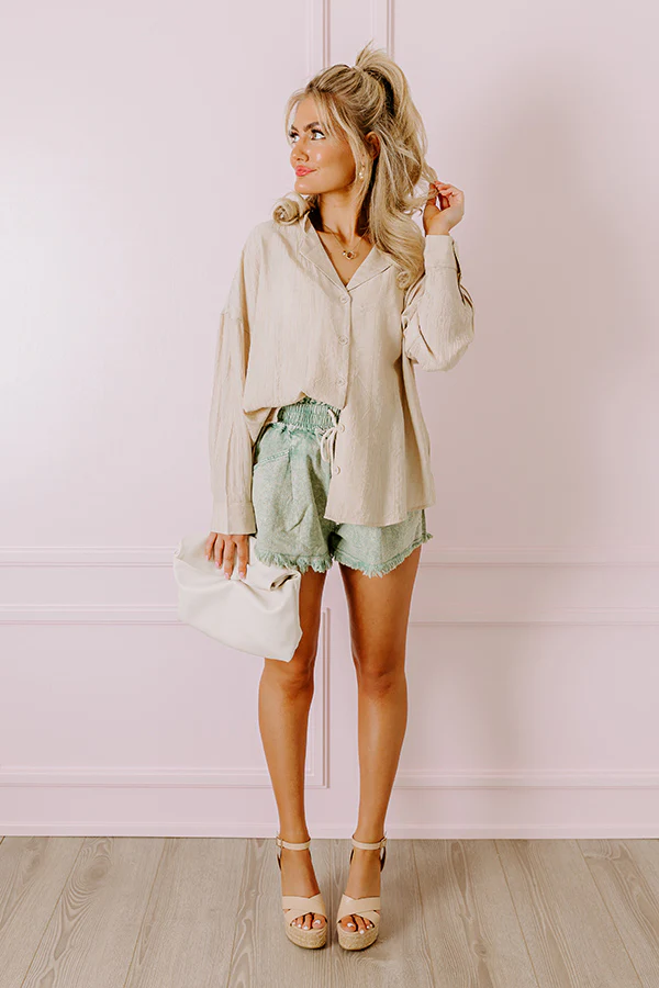 Wisteria Avenue Button Up in Beige - Image 3