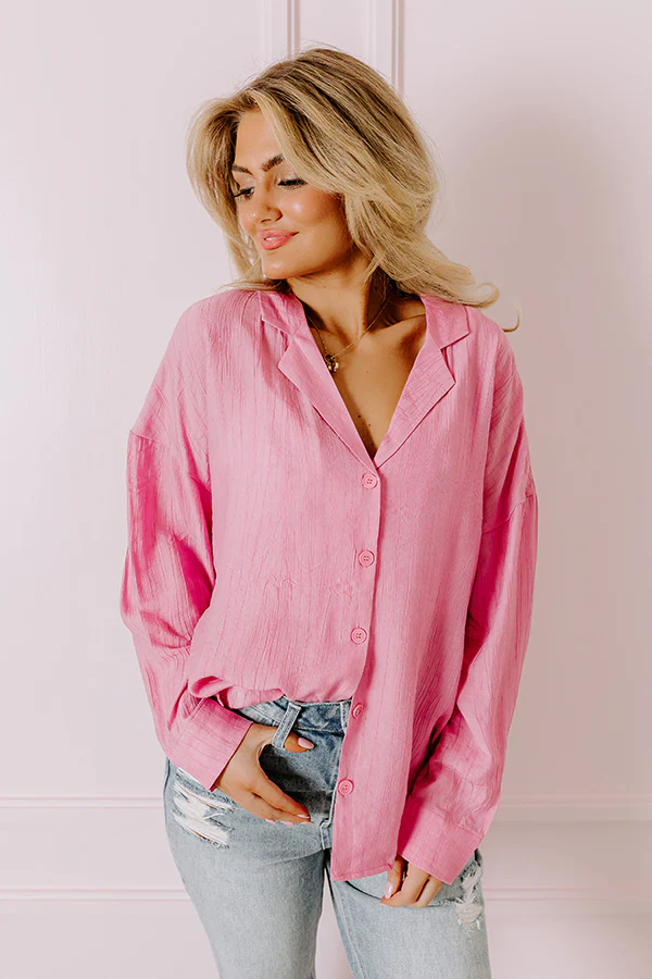 Wisteria Avenue Button Up In Pink - Image 2