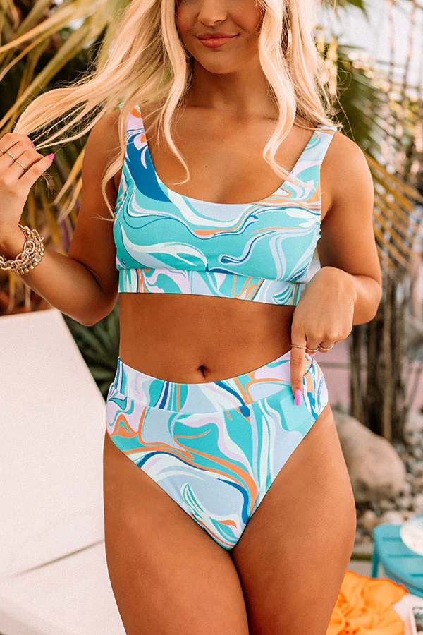 Wonderful Waves High Waist Bikini Bottom in Turquoise - Image 6