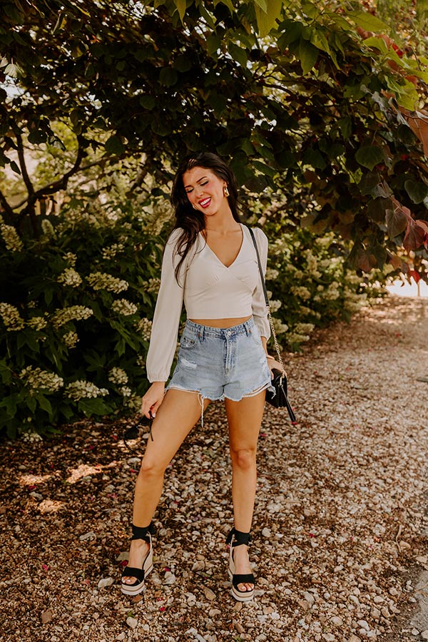World's Apart Crop Top In Cream - Image 2