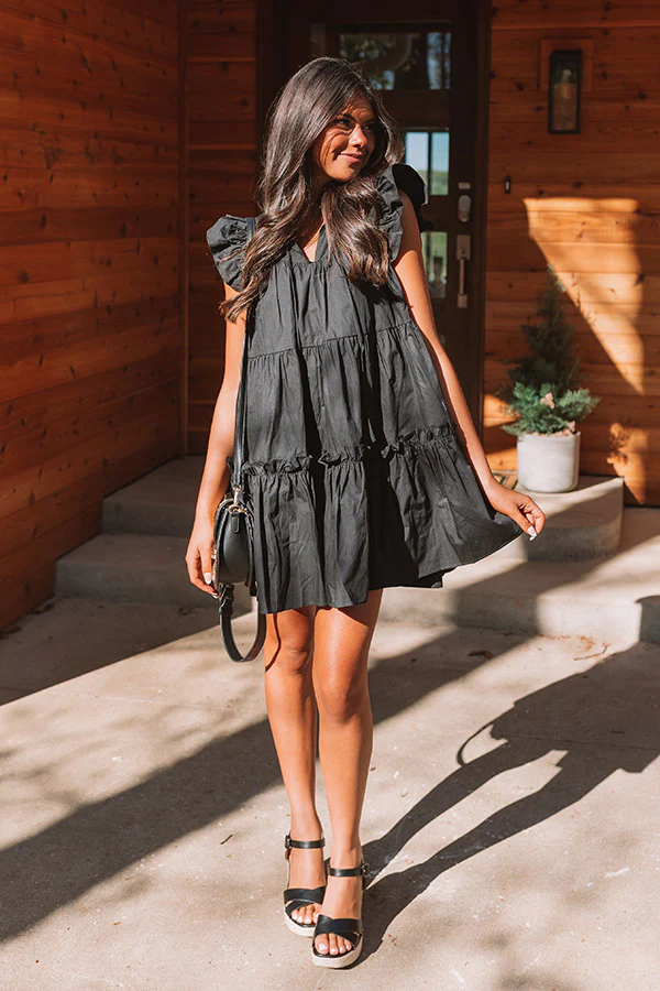Worth Avenue Mini Dress In Black - Image 5
