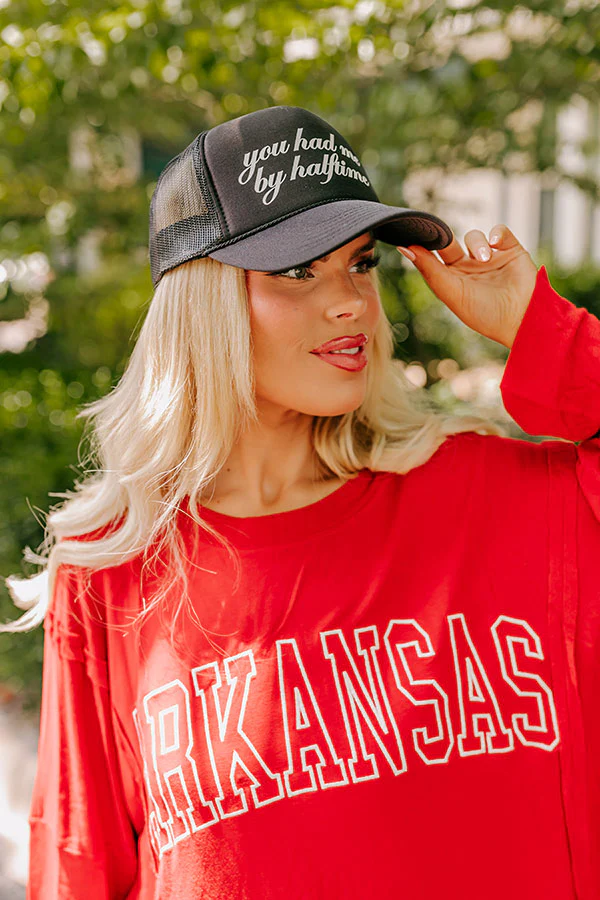 You Had Me By Halftime Trucker Hat in Black - Image 2